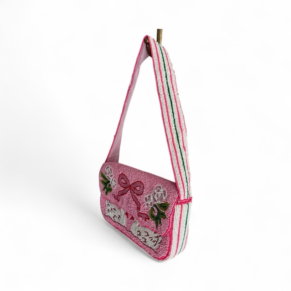 Pink Beaded Shoulder Bag - Picture 3 of 7